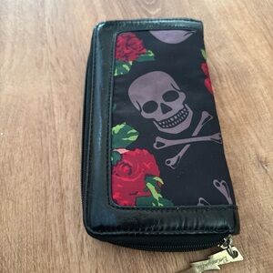 Betsey Johnson Black and Red Skull Wallet